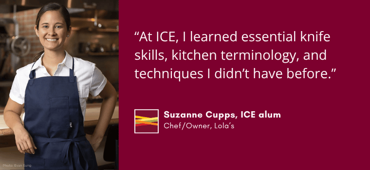 Graphic of ICE alum Suzanne Cupps