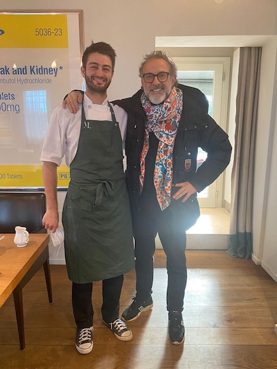 Matteo Lanza-Billetta and Chef Massimo Bottura