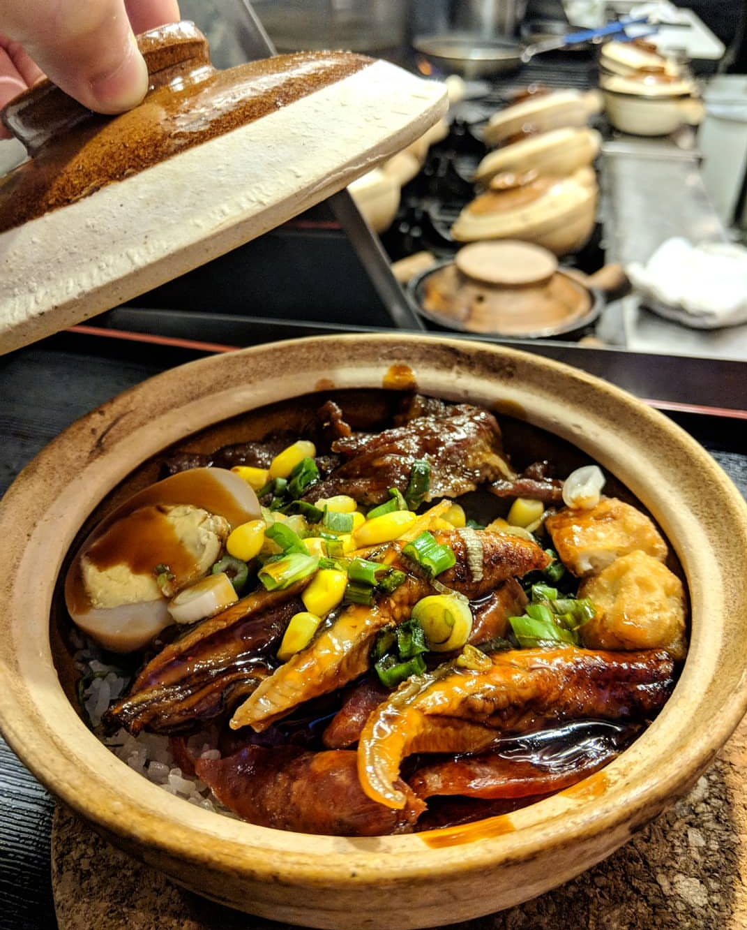 Clay Pot serves a clay pot with unagi (eel) and beef in the East Village.
