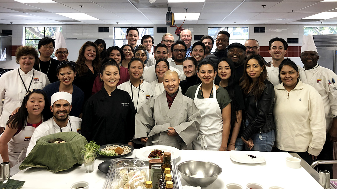 South Korean chef Jeong Kwan hosted a hands-on class on Korean temple cuisine at ICE’s Los Angeles campus.