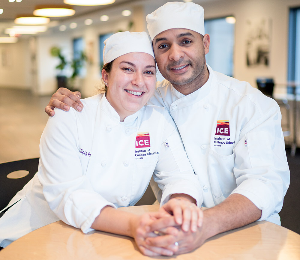 Alicia and Luis Pena are studying pastry and culinary arts at ICE.
