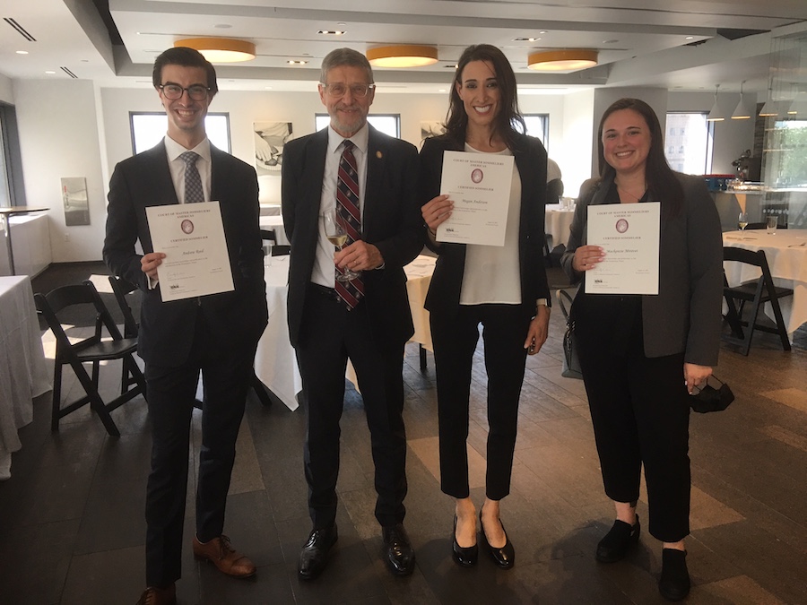Scott Carney and ICE students with their Certified Sommelier certificates