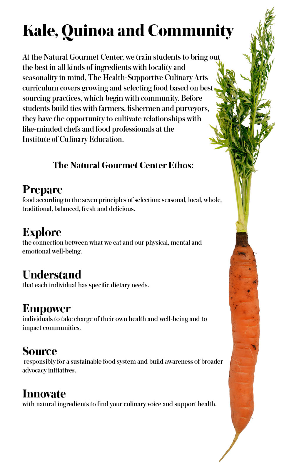Kale Quinoa and Community ethos