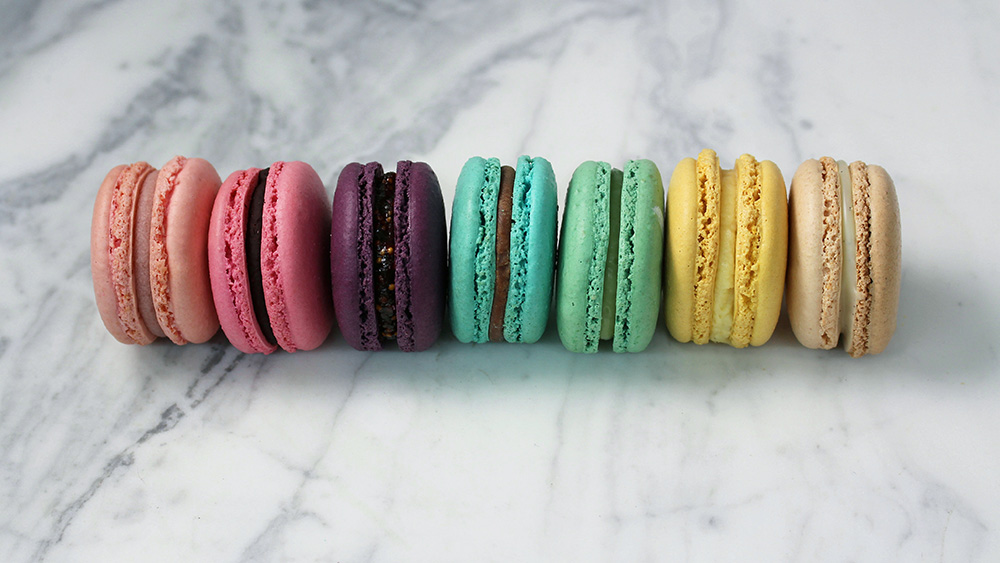 Multi-colored macarons at Macaron Parlour