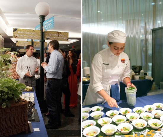 Celebrated chefs like Gramercy Tavern's Michael Anthony offered creative takes on refreshing summer fare // An ICE culinary student helps plate Chef Leah Cohen's green curry.