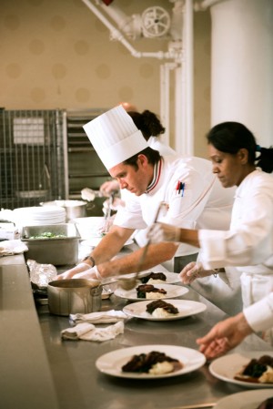 busy professional kitchen in new york