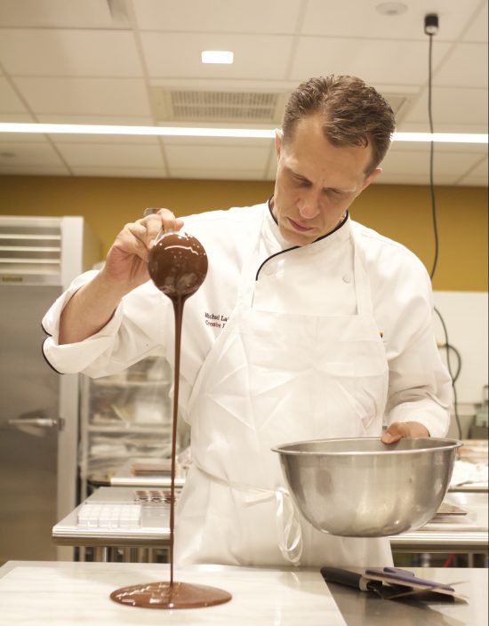 Chef Michael Laiskonis in chocolate lab at ICE