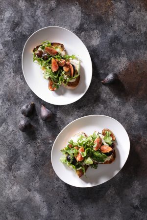 Valentines Day recipe of fig and ricotta toast