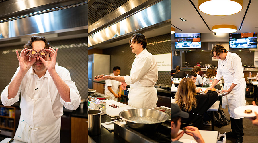 Chef Paul Liebrandt educates students at the Institute of Culinary Education.