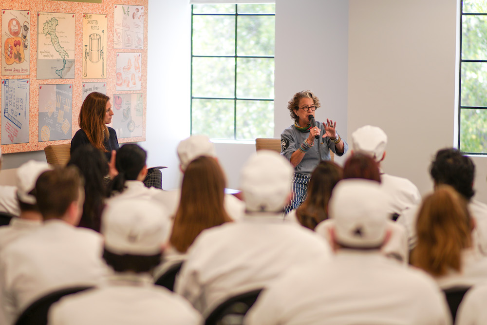 Chef and restaurateur Susan Feniger speaks to ICE students