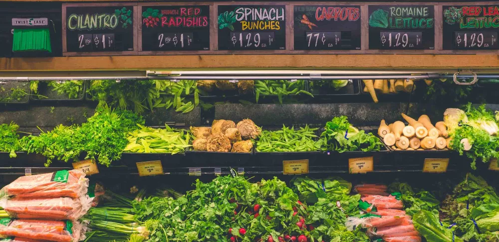 Vegetables in a grocery store