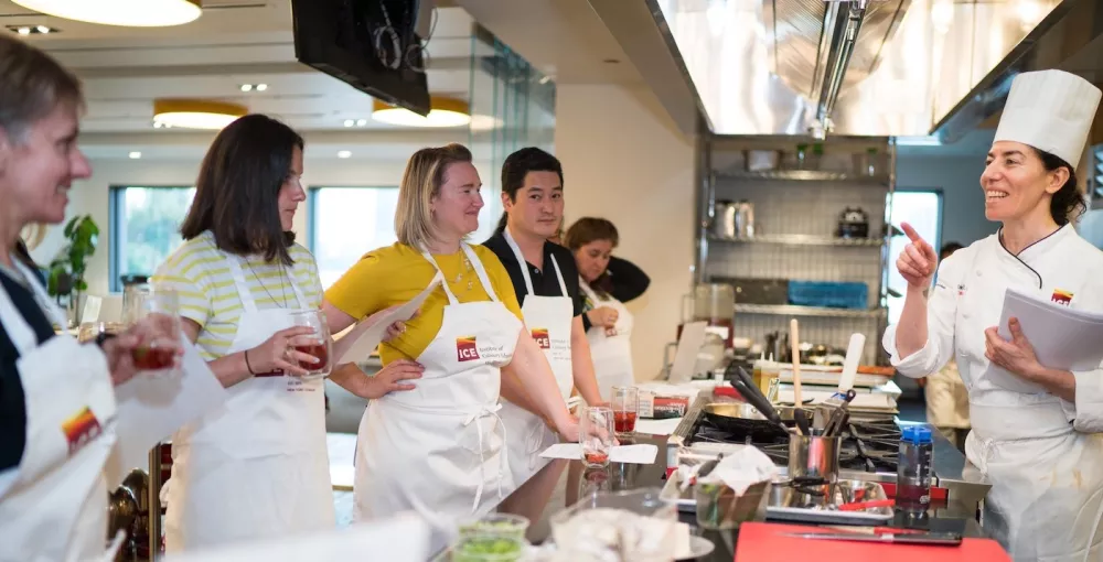 chef celine teaching a rec class at ICE