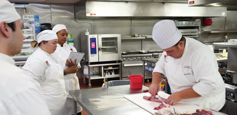 Chef Eric Rowse teaches ICE students in class