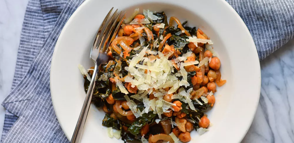 Chickpea and kale saute