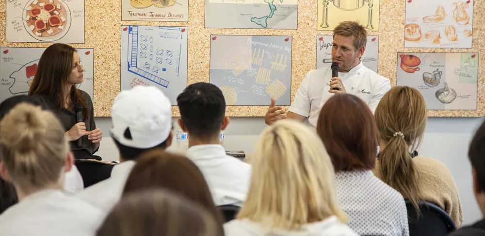 Chef Curtis Stone visits ICE's Los Angeles campus.