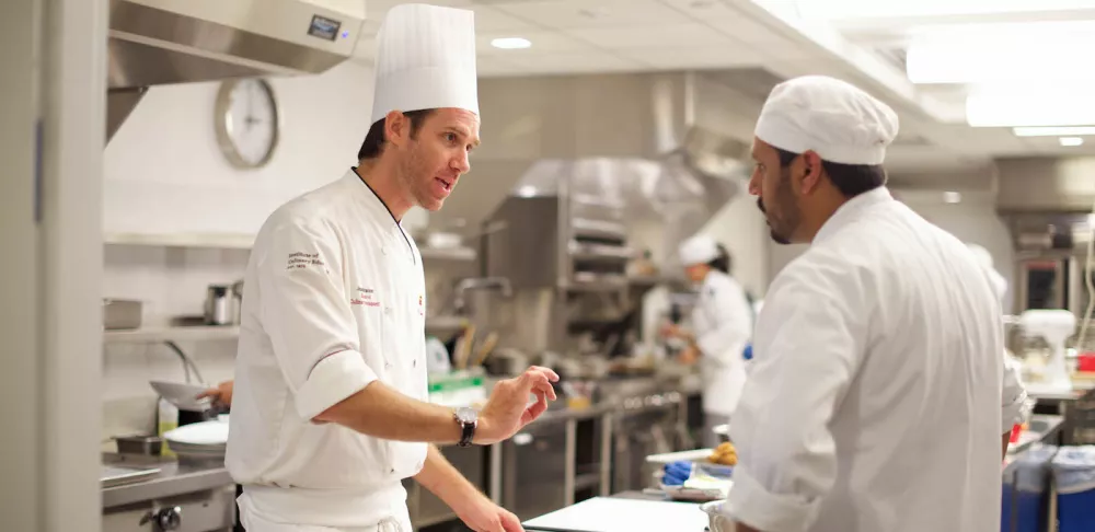 chef james briscione mentoring a student