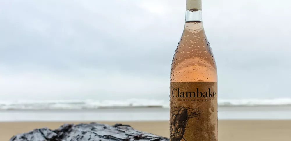 wine bottle on the beach