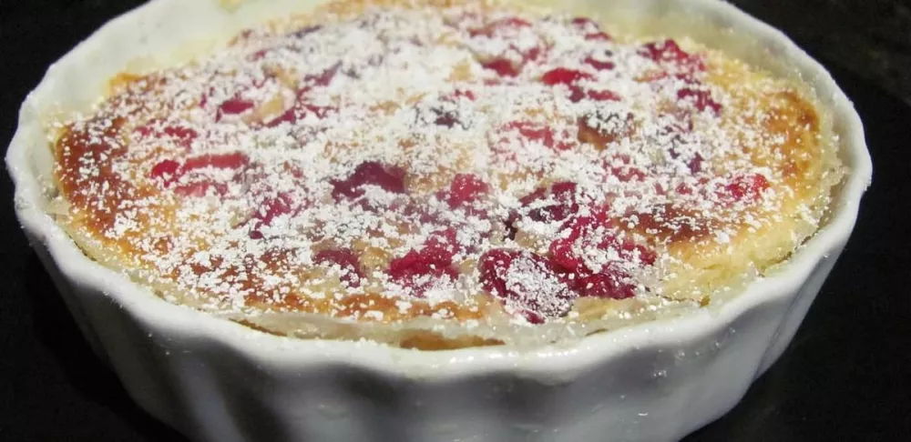 Gluten free plum cherry clafoutis