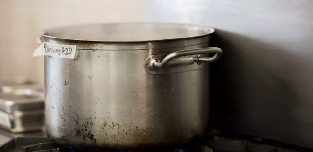 pot of boiling water on stove