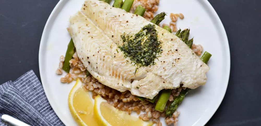 White Fish en Papillote with Farro and Asparagus