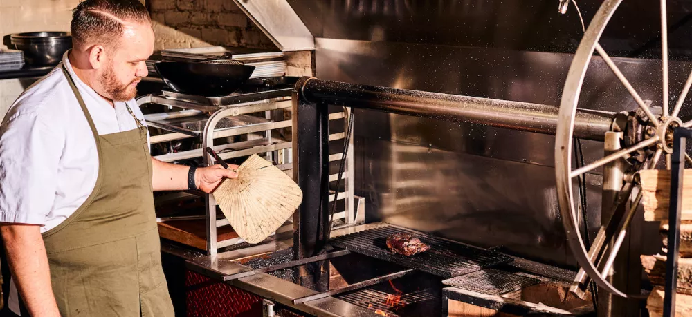 Samuel Clonts in the kitchen at Sixty Three Clinton