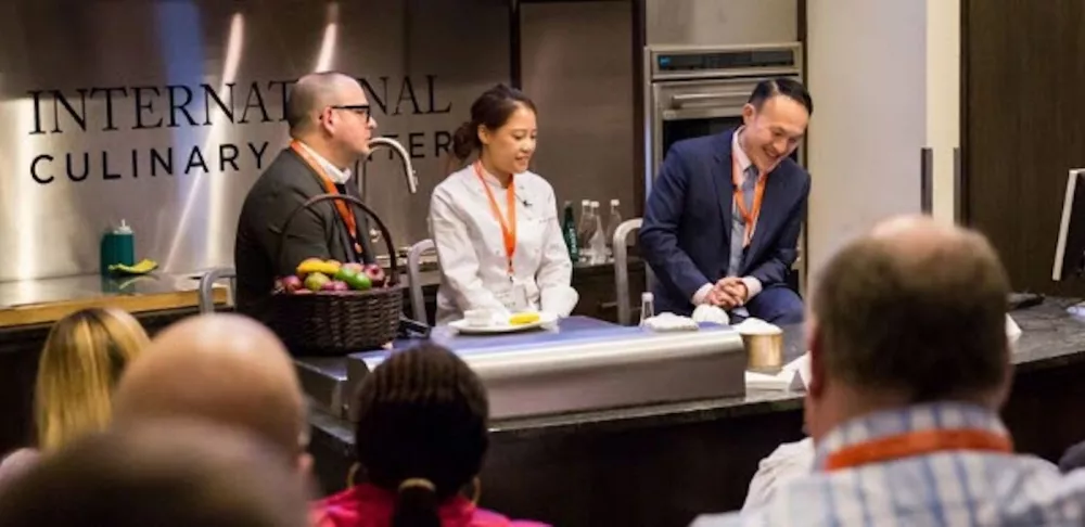 Pastry chef Eunji Lee demos at ICC