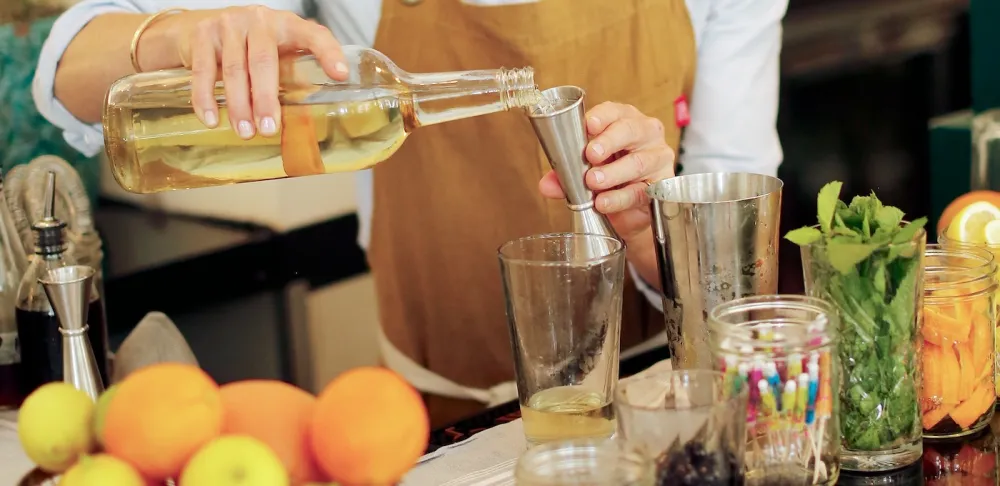 Diana Pittet makes a cocktail