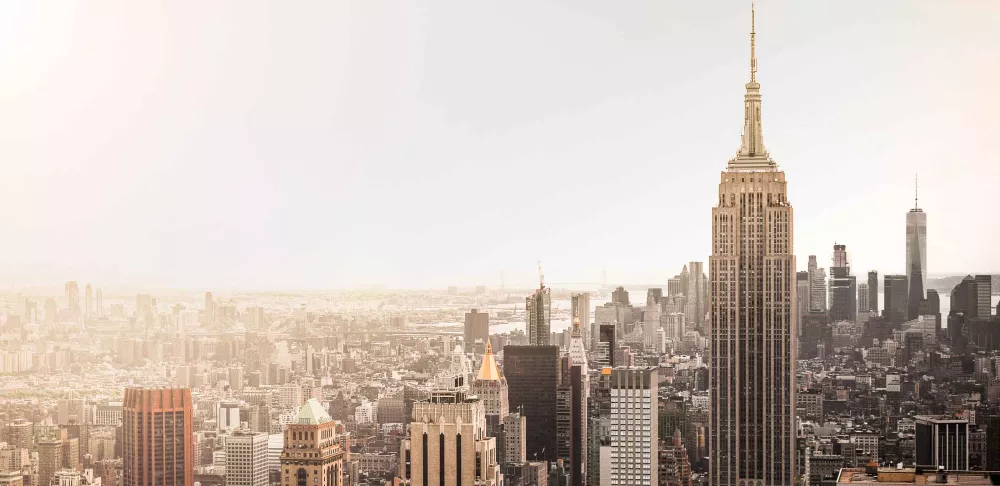 skyline of new york city with view of the empire state building