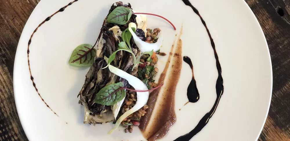 Warm Roasted Radicchio, Smoked Mozzarella, Buckwheat, Aged Balsamic