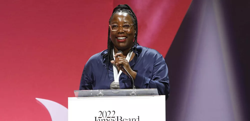 Chef Mashama Bailey at the 2022 James Beard Awards.