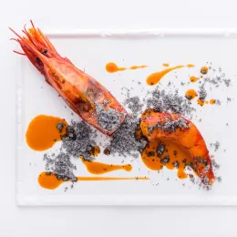 Grilled Giant Red Shrimp with Rosemary Ashes