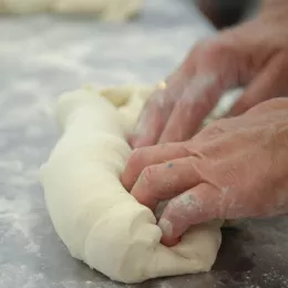 kneading dough for bread