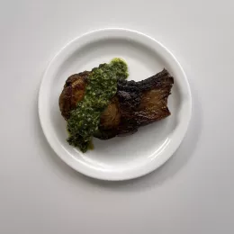 Frank Proto's pork chop with chimichurri