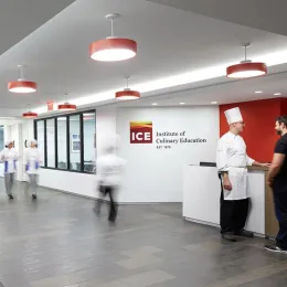 welcome lobby and front desk of ICE's New York campus