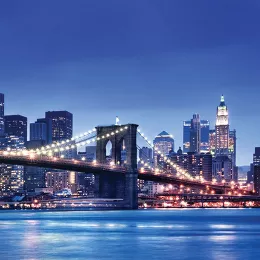 New York City skyline with the Brooklyn Bridge