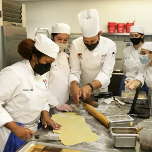 Chef Alon Langleib with students
