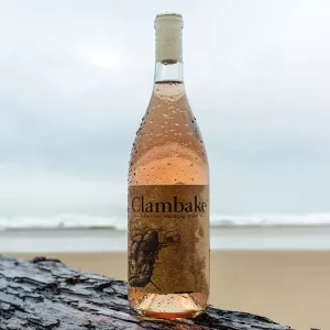 wine bottle on the beach
