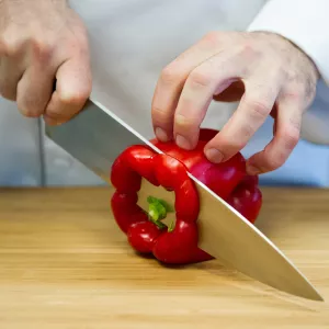 chef demonstrating knife skills