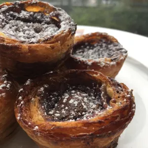 Chef Penny perfects ube custard tarts after a few tries.