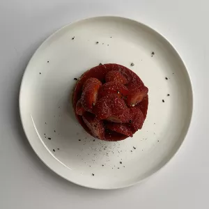 Rory Macdonald's strawberry and black pepper no-bake cheesecake