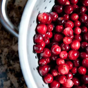 just washed cranberries to use for thanksgiving