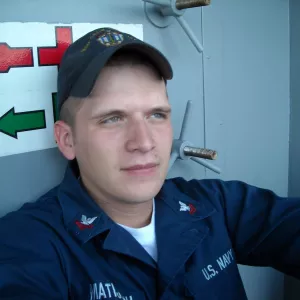 Chef Shawn Matijevich during his time in the Navy