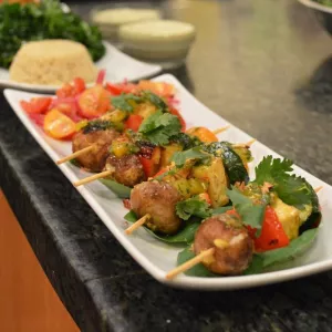 Tandoori Tofu and Vegetables with Mango-Basil Chutney