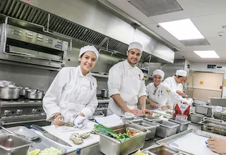 Culinary Arts students in the kitchen