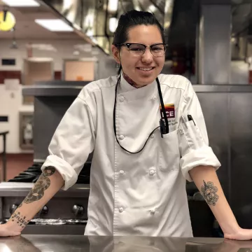 Dee Gomez is studying culinary arts at ICE's Los Angeles campus.