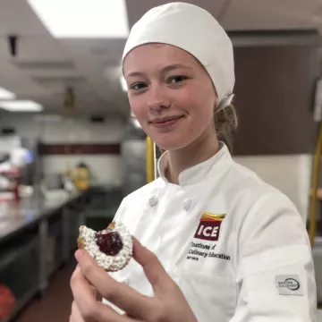 Erin in the ICE kitchen