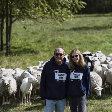 John and Sukey Jamison raise sheep at Jamison Farm.