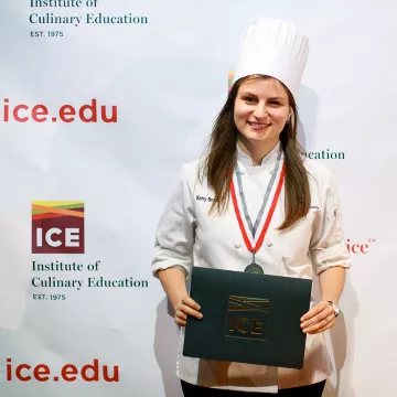 Kerry Brodie won ICE’s Wusthof Award for Leadership when she graduated from the Culinary Arts program in 2017.