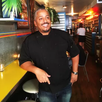 Chef Michael Trinidad in his Filipino restaurant in New York City