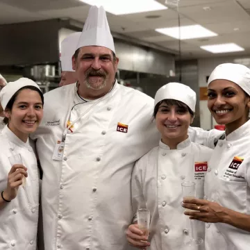 Chef-Instructor Mike Pergl with Culinary Arts students